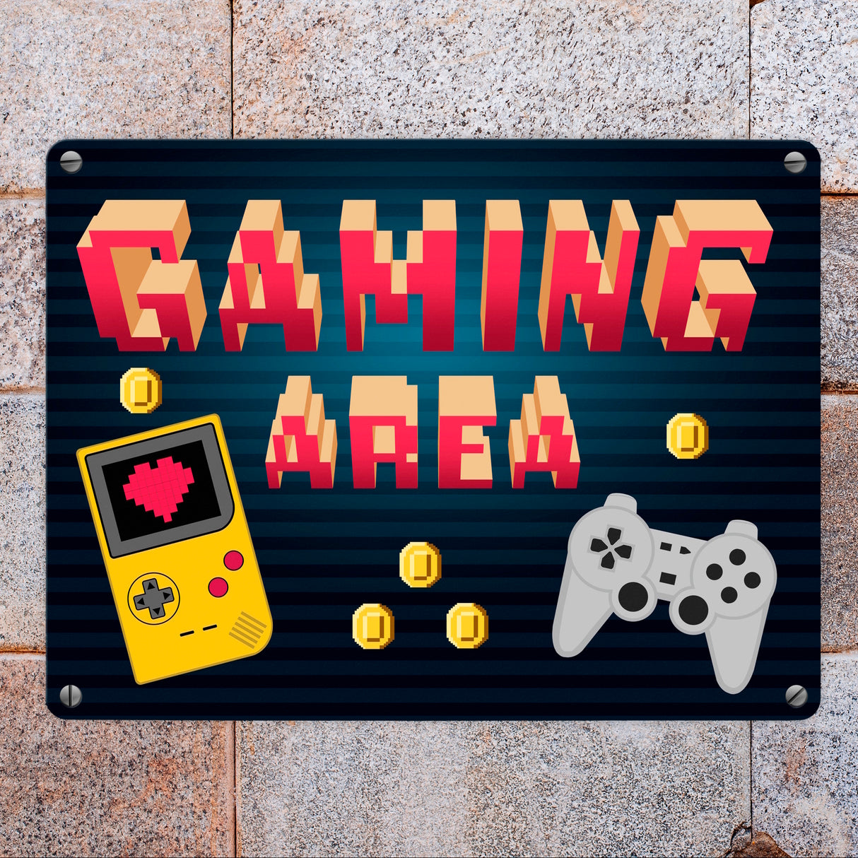 Gaming Area Retrodesign Metallschild