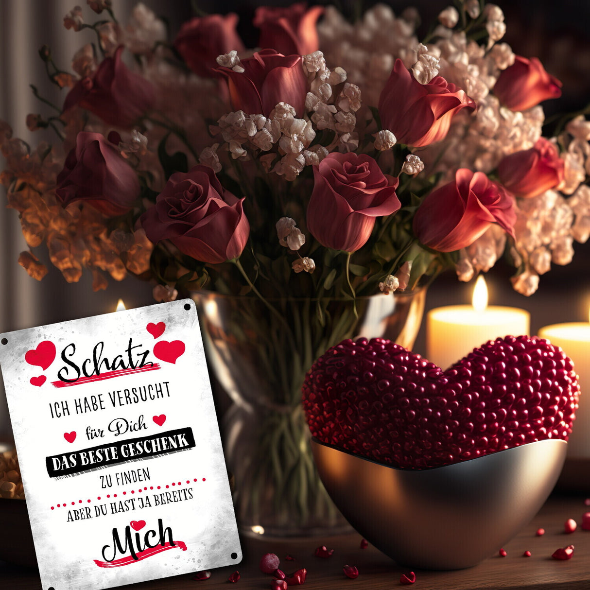 Bestes Geschenk für Schatz zum Valentinstag Metallschild