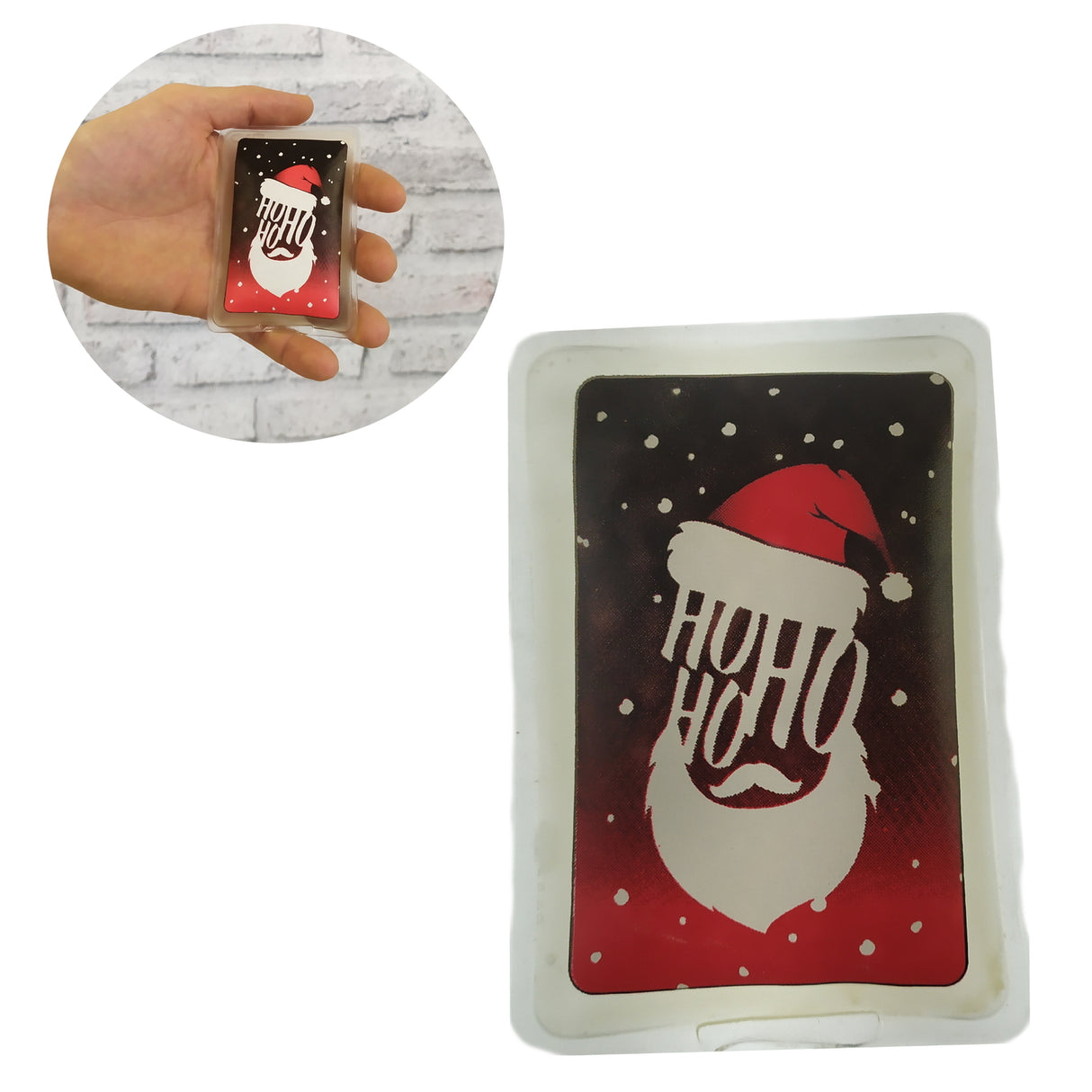 HoHoHo Nikolaus Handwärmer in schwarz-rot