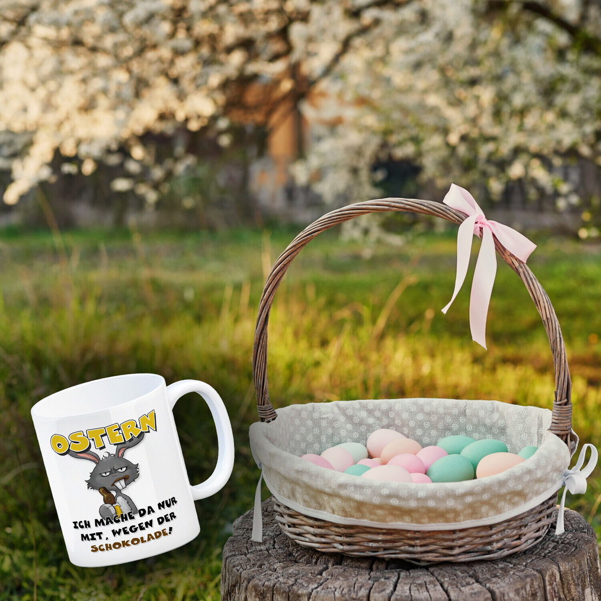 Ostern Ich mach da nur mit wegen der Schokolade! Kaffeebecher