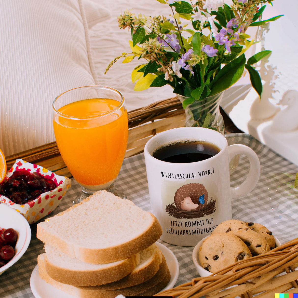 Winterschlaf vorbei jetzt kommt die Frühjahrsmüdigkeit Igel Kaffeebecher