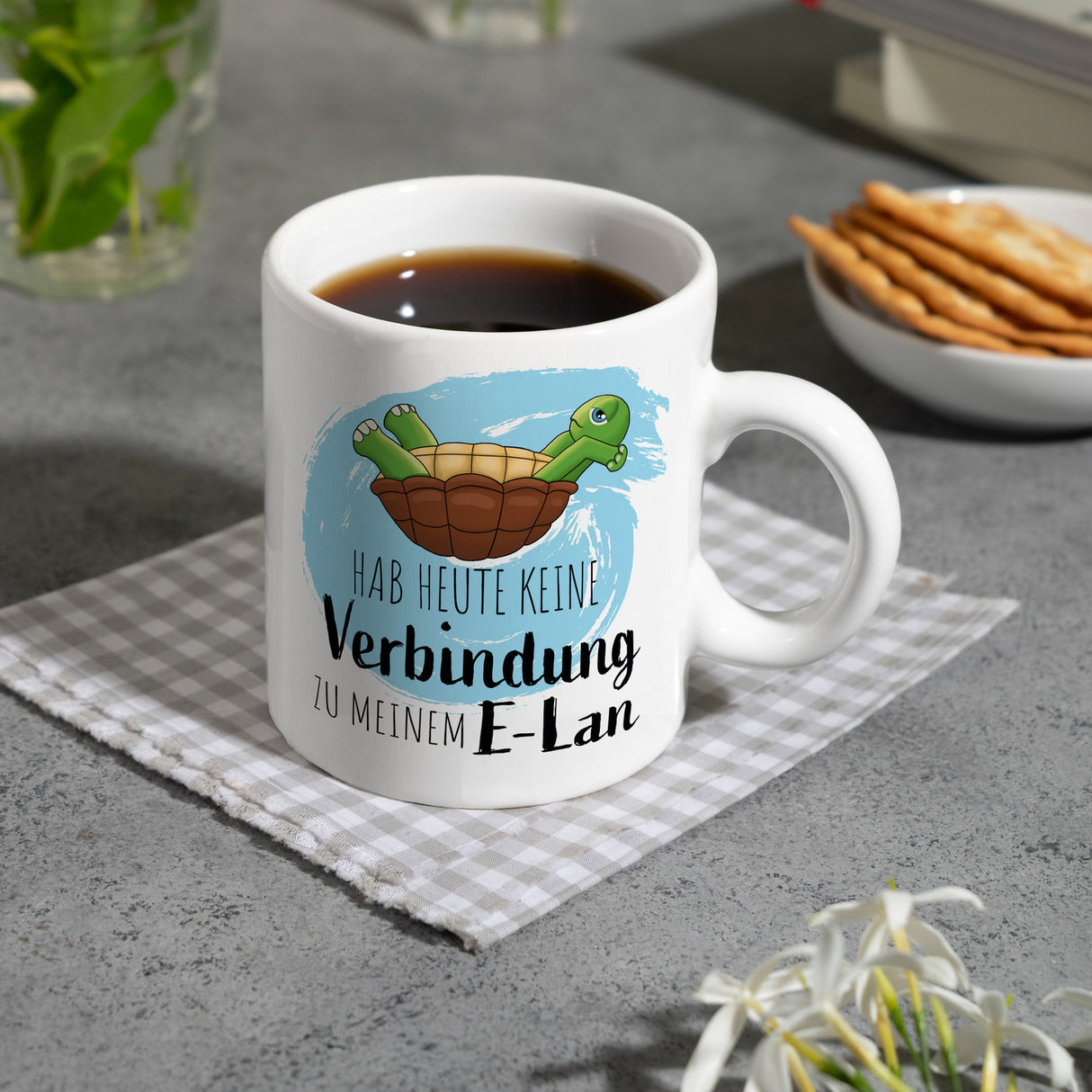 Hab heute keine Verbindung zu meinem E-Lan Schildkröte Kaffeebecher