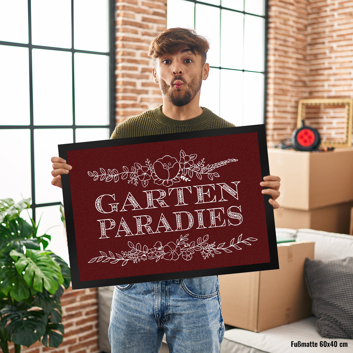 Gartenparadies Fußmatte mit floralen Ornamenten