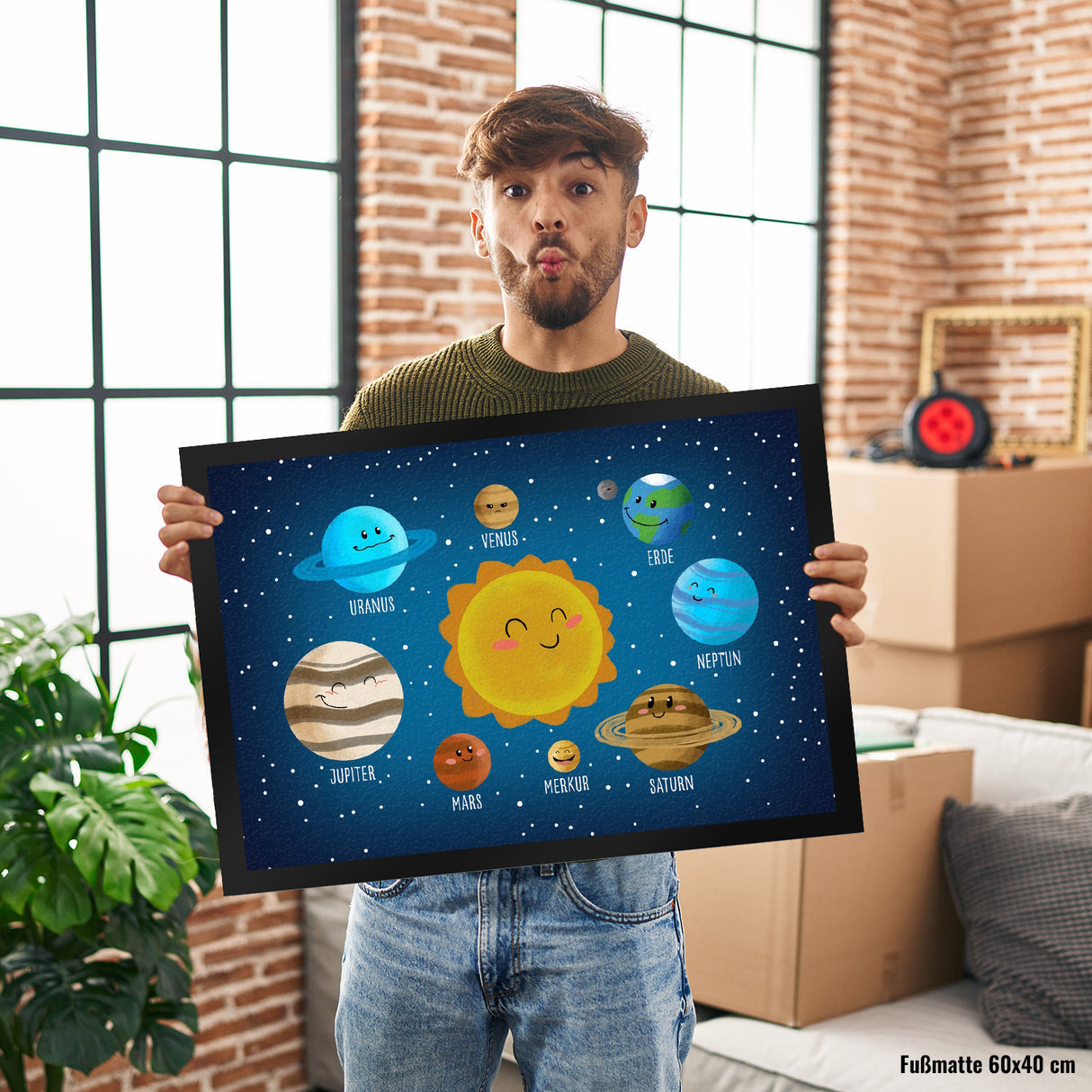 Sonnensystem Fußmatte mit niedlichen Planeten