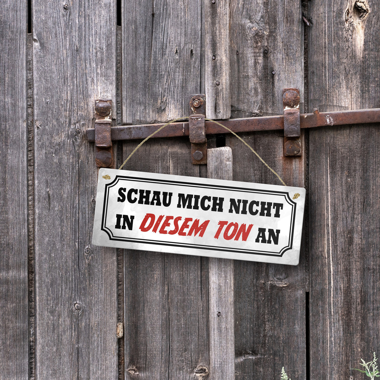 Schau mich nicht in diesem Ton an Metallschild
