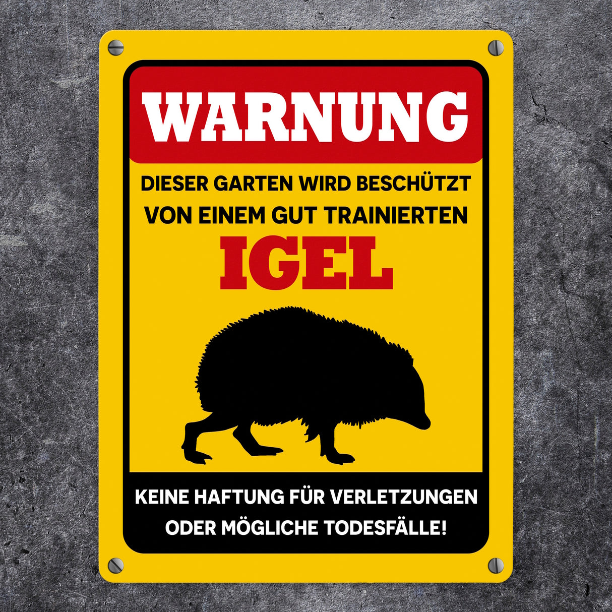 Warnung dieser Garten wird beschützt von einem Igel Metallschild in 15x20 cm