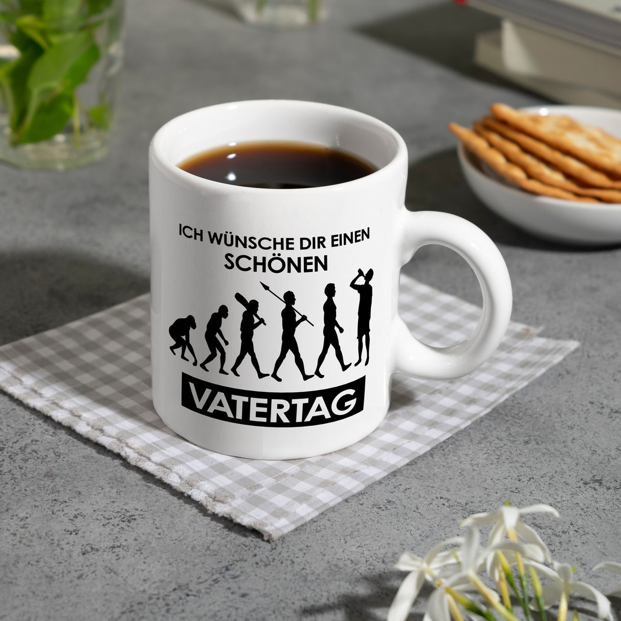 Ich wünsche dir einen schönen Vatertag Kaffeebecher Evolution des Menschen