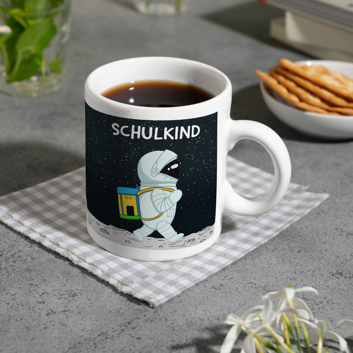 Schulkind Astronaut Kaffeebecher für die Einschulung