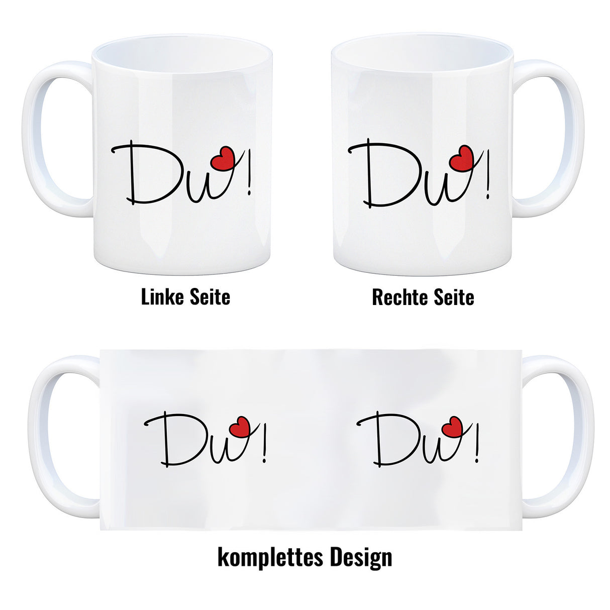 Du! schöner Kaffeebecher als Geschenk mit Herz