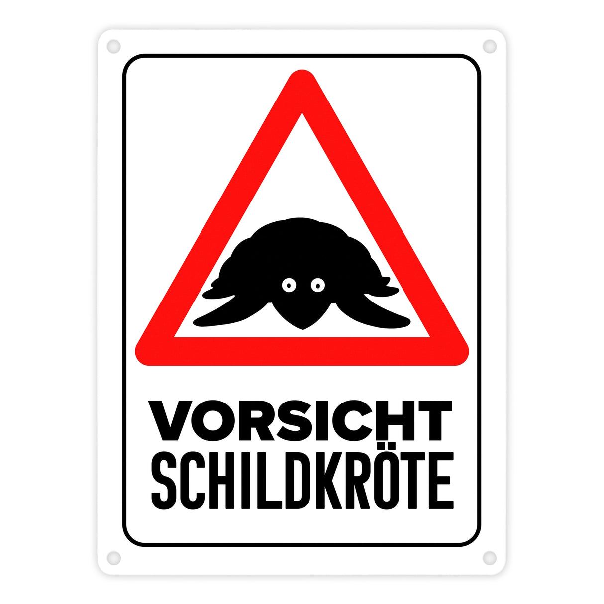 Vorsicht Schildkröte Metallschild mit Schildkröten Silhouette