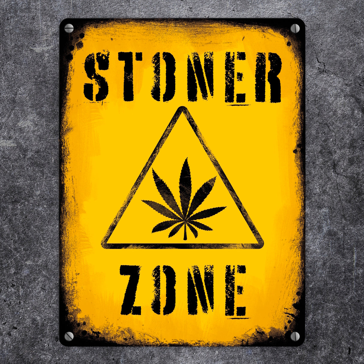 Stoner Zone Metallschild mit Marihuanablatt