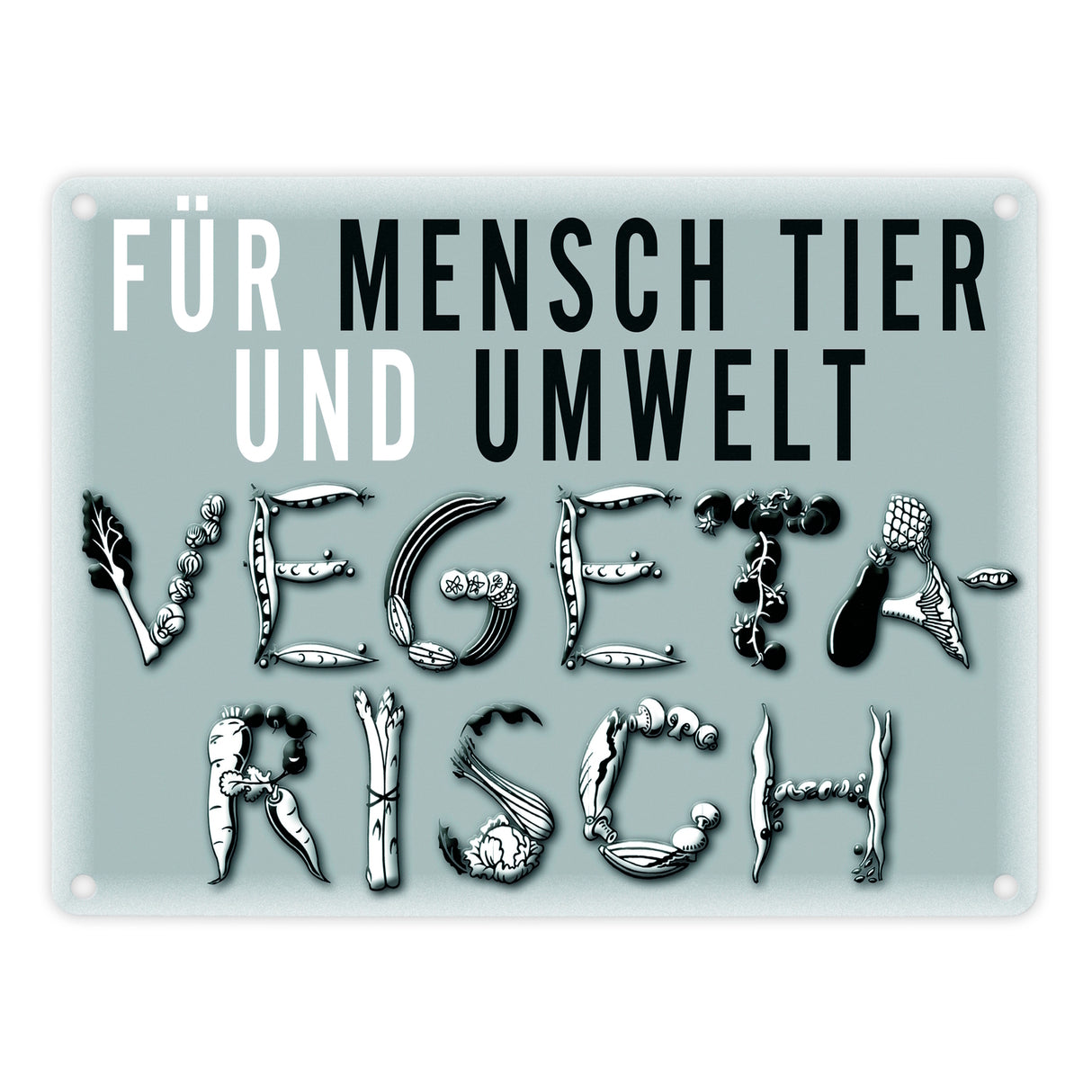 Gemüse Metallschild zum Thema Vegetarier