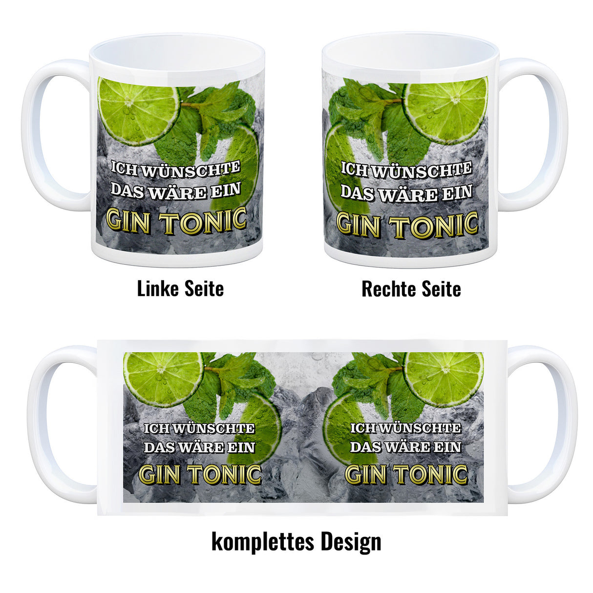 Ich wünschte das wäre ein Gin Tonic Kaffeebecher mit Ginmotiv