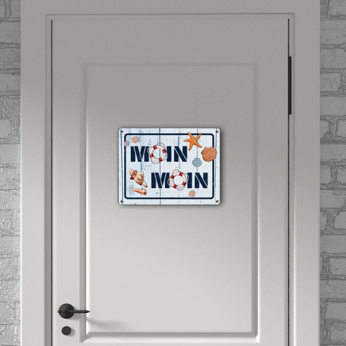 Moin Moin Metallschild mit maritimem Motiv