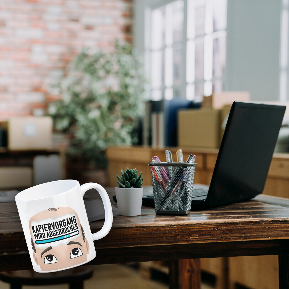 Kapiervorgang wird abgebrochen Büro Kaffeebecher