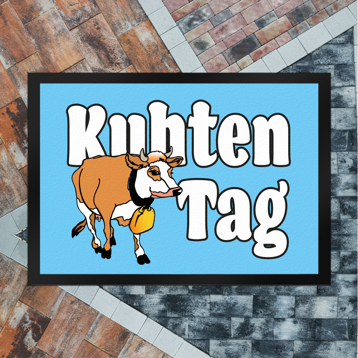 Kuhten Tag Fußmatte mit Kuh zum Thema Bauernhof