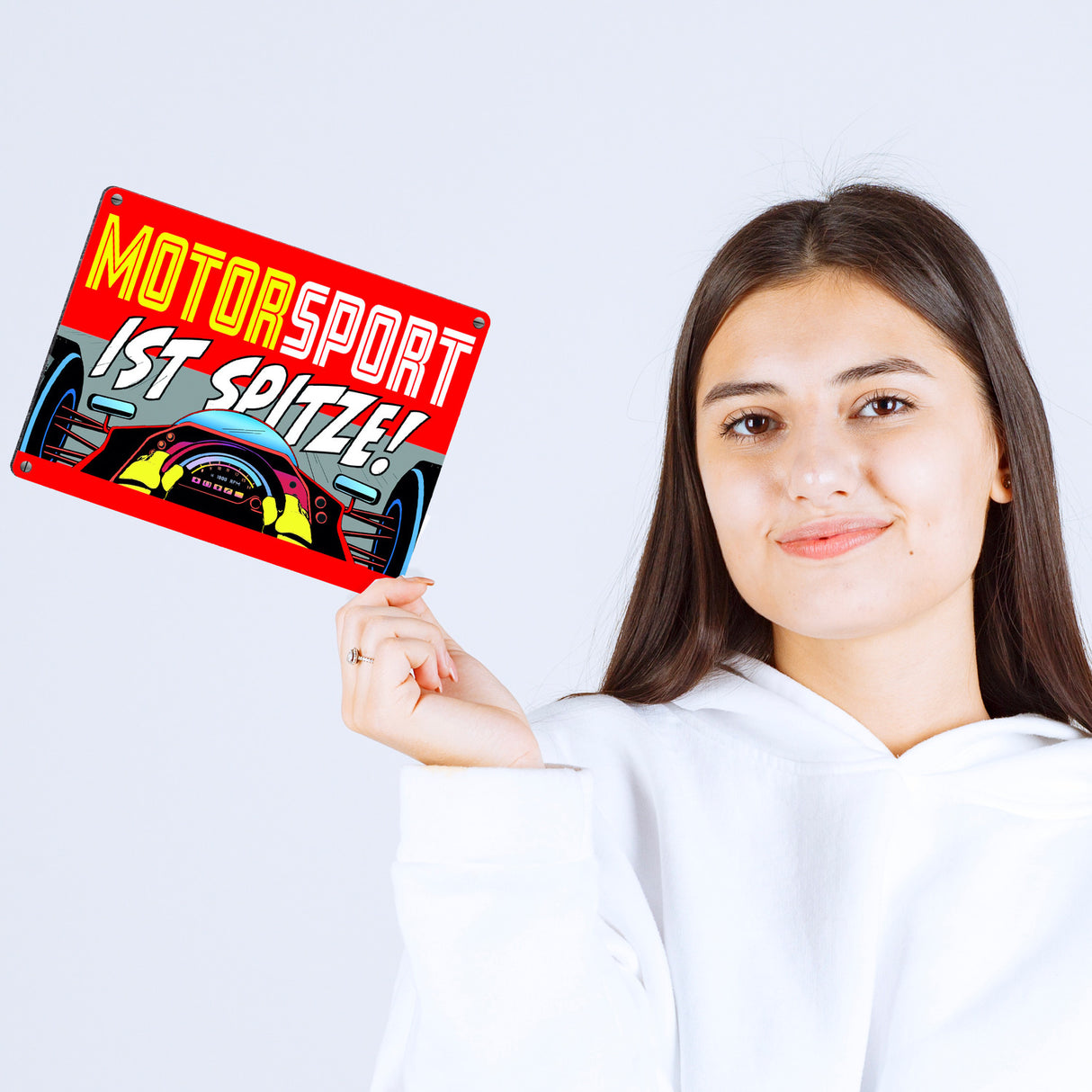 Motorsport ist spitze! Rennwagen Metallschild