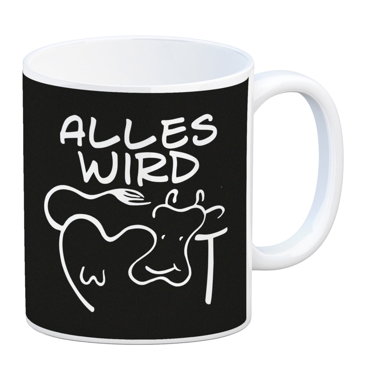 Alles wir KUHt Kaffeebecher zum Thema Bauernhof mit Kuh Motiv