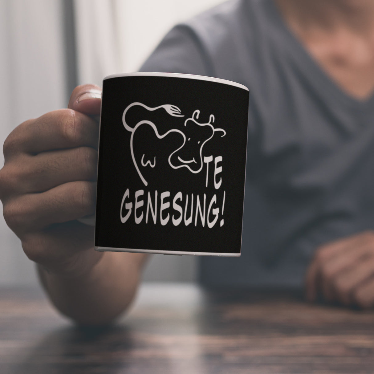 KUHte Genesung Kaffeebecher mit Kuh Motiv
