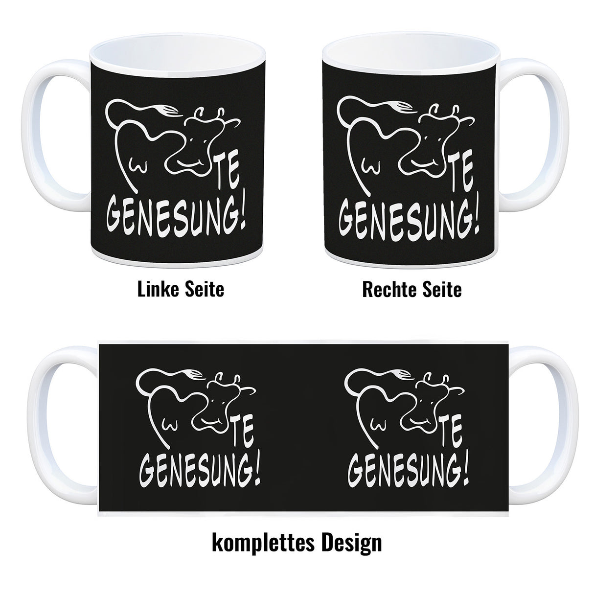 KUHte Genesung Kaffeebecher mit Kuh Motiv