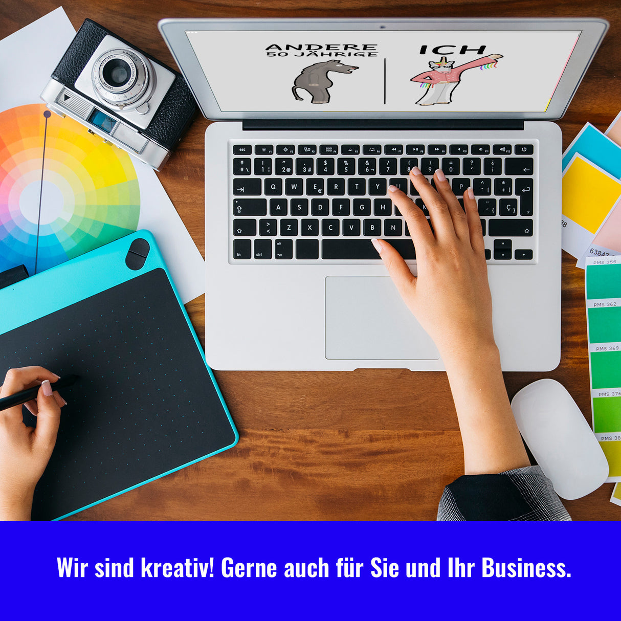 Witziger Kaffeebecher für den 50. Geburtstag mit Motiv: Andere und ich