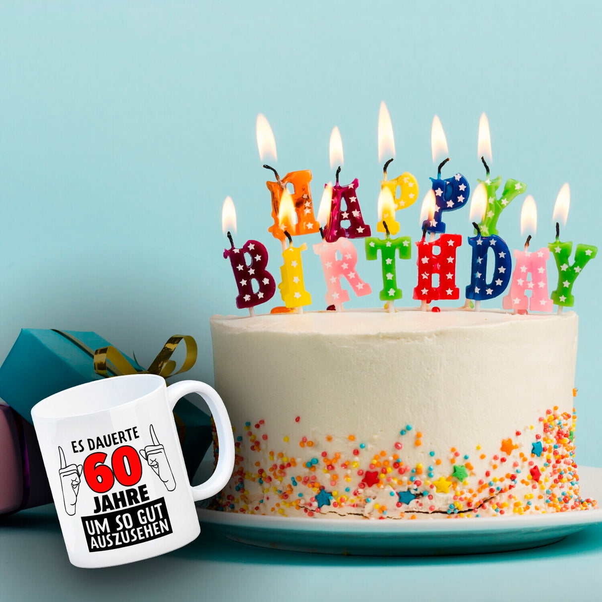 Witziger Kaffeebecher für den 60. Geburtstag mit Motiv: Gutes Aussehen