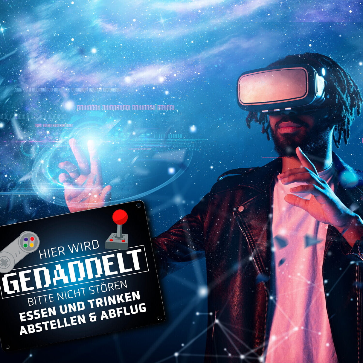 Hier wird gedaddelt bitte nicht stören Metallschild für Gamer