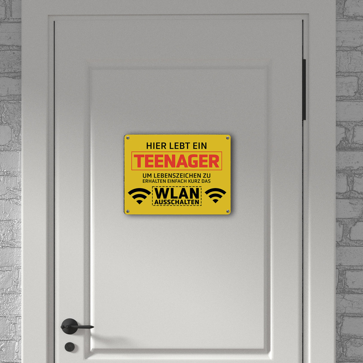 Hier lebt ein Teenager WLAN ausschalten Metallschild