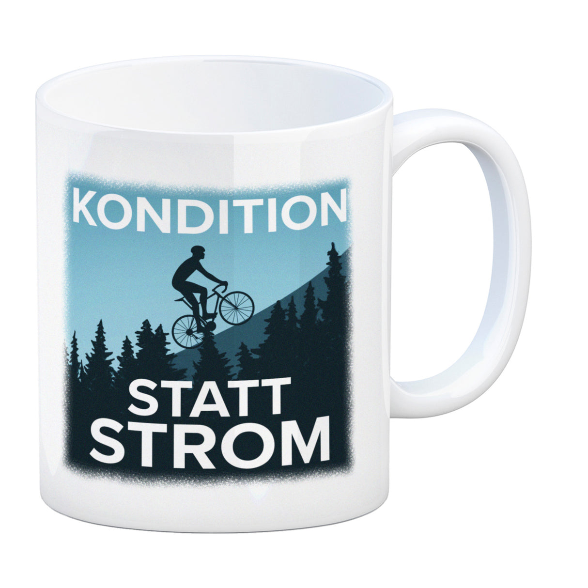 Kondition statt Strom Kaffeebecher für Fahrradfahrer