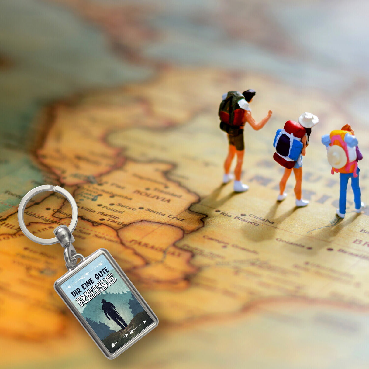 Dir eine gute Reise Schlüsselanhänger mit Wandermotiv