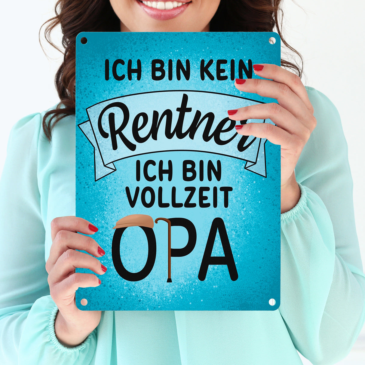 Ich bin kein Rentner ich bin Vollzeit Opa Metallschild