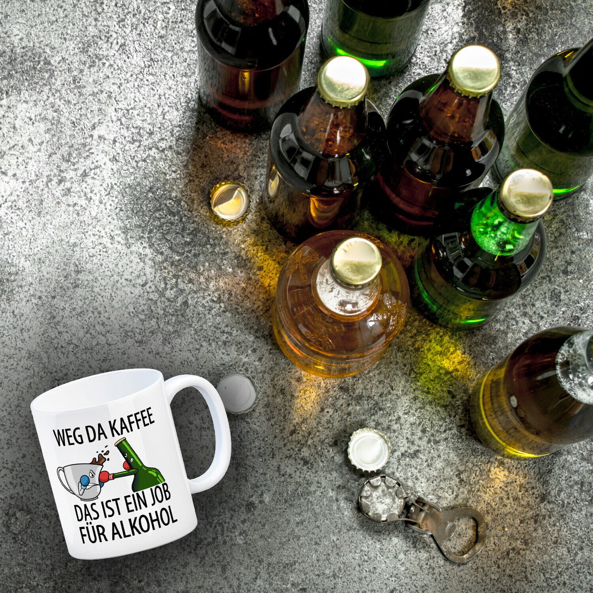Weg da Kaffee das ist ein Job für Alkohol Kaffeebecher