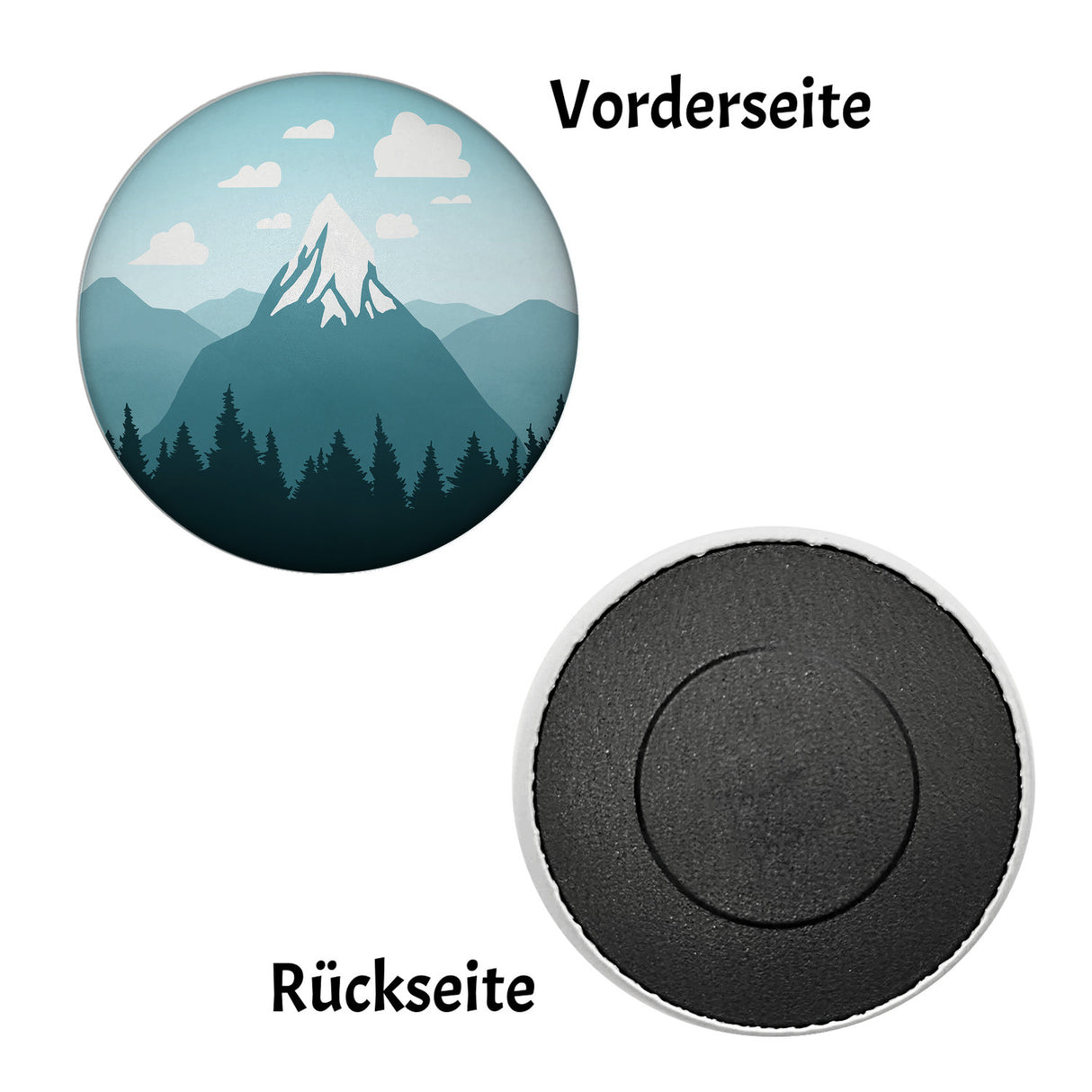 Berglandschaft Kühlschrankmagnet mit Waldmotiv
