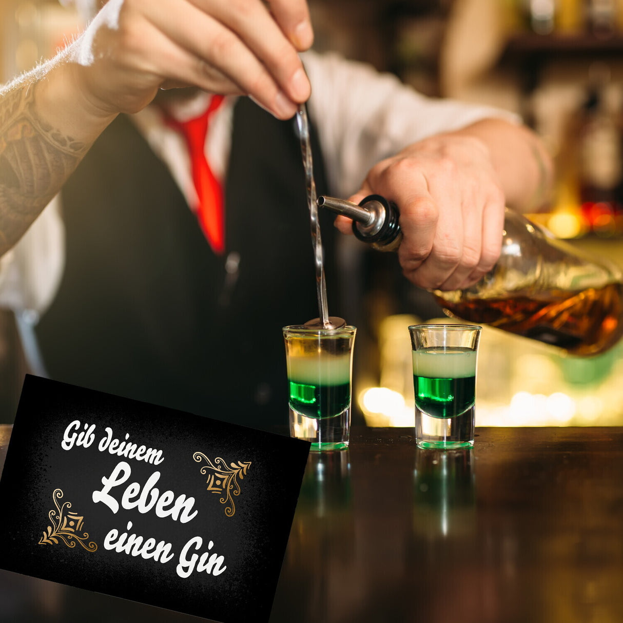 Gib deinem Leben einen Gin Souvenir Magnet für Gintrinker