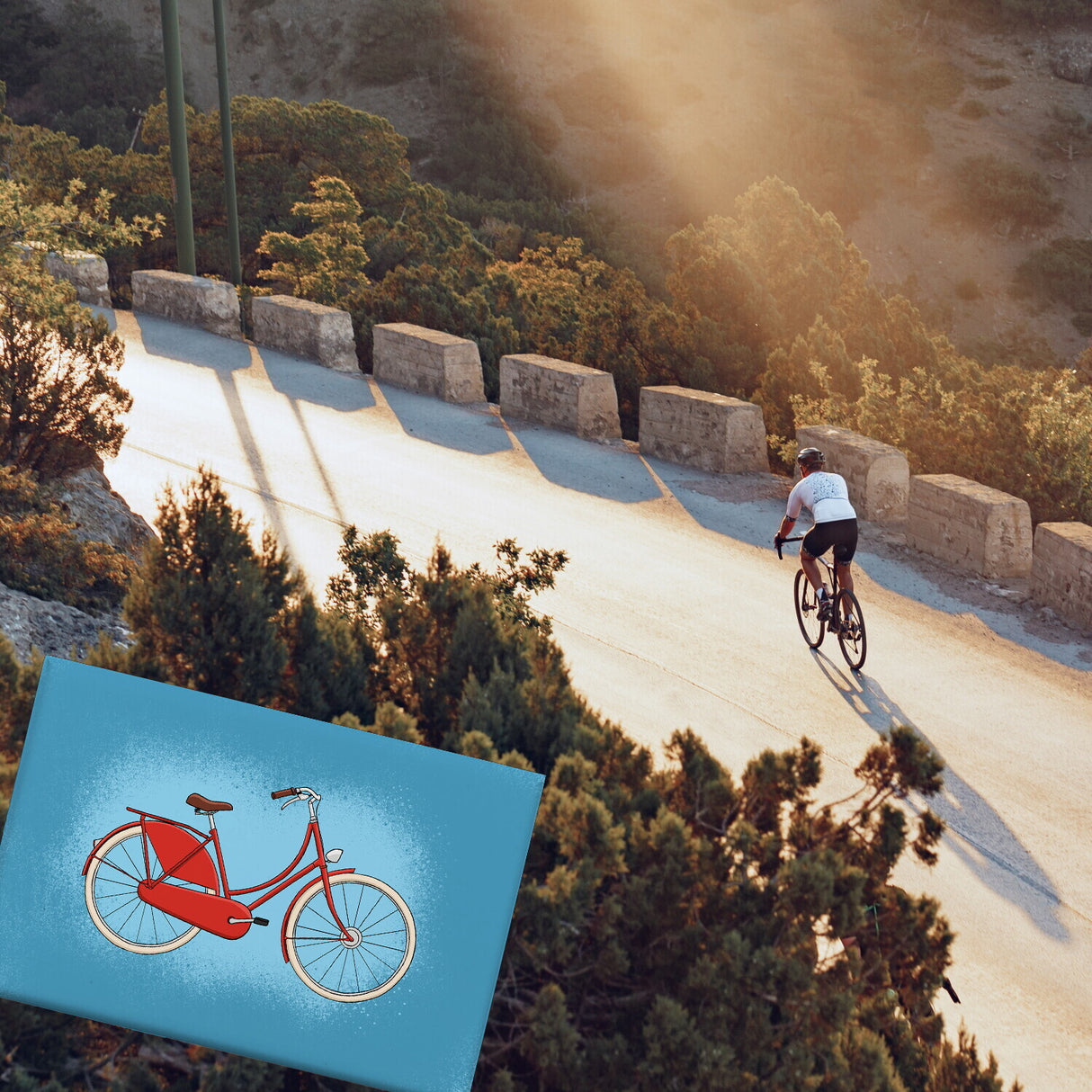 Fahrrad Souvenir Magnet mit Retro Hollandrad Motiv