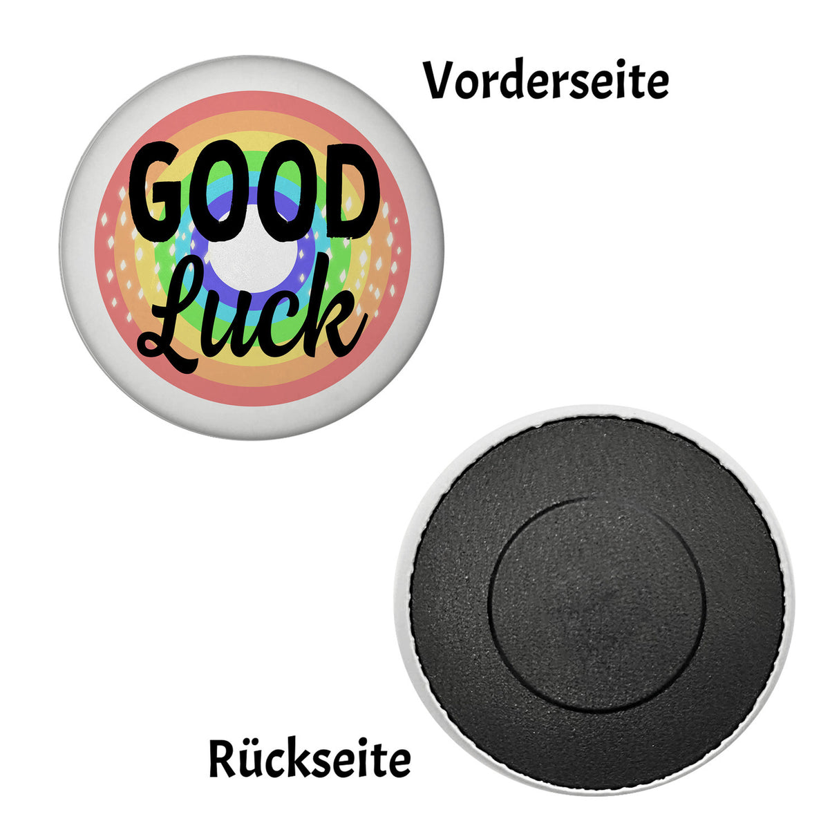 Good Luck Kühlschrankmagnet mit Regenbogen