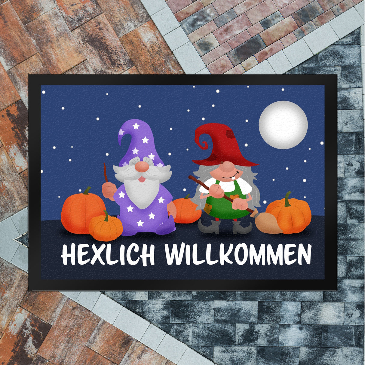 Hexlich Willkommen Fußmatte mit magischen Gnomen
