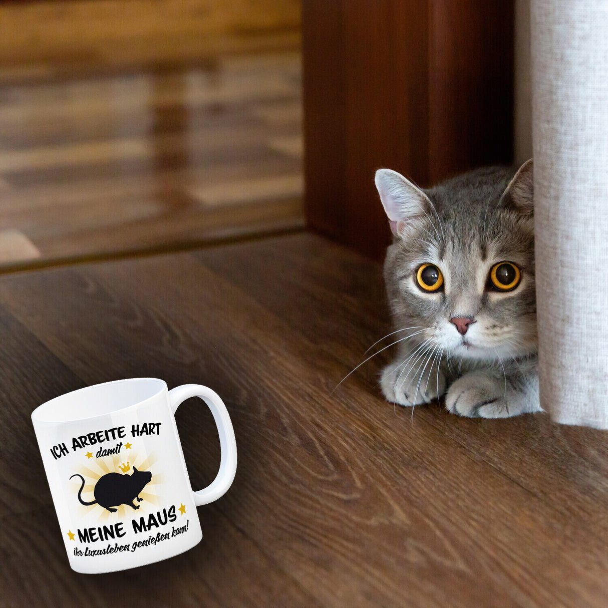 Ich arbeite hart für das Luxusleben meiner Maus Haustier Kaffeebecher