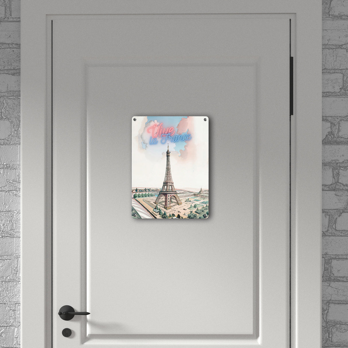 Vive la France Eiffelturm Metallschild in 15x20 cm im retro Look zum Thema Paris