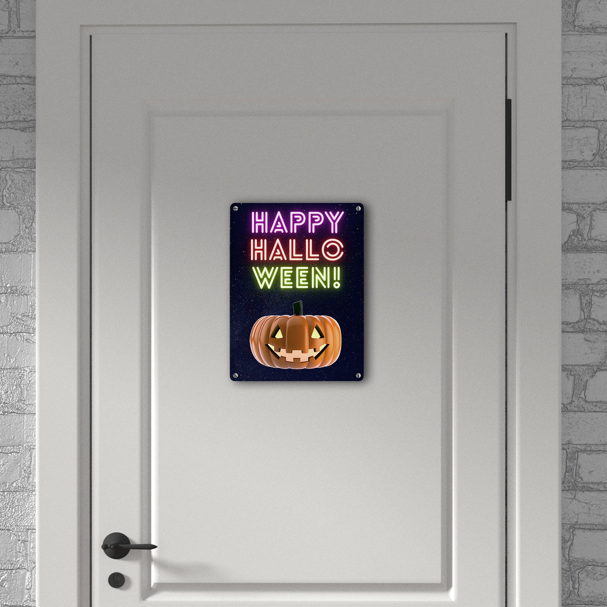 Happy Halloween Kürbis Metallschild in 15x20 cm