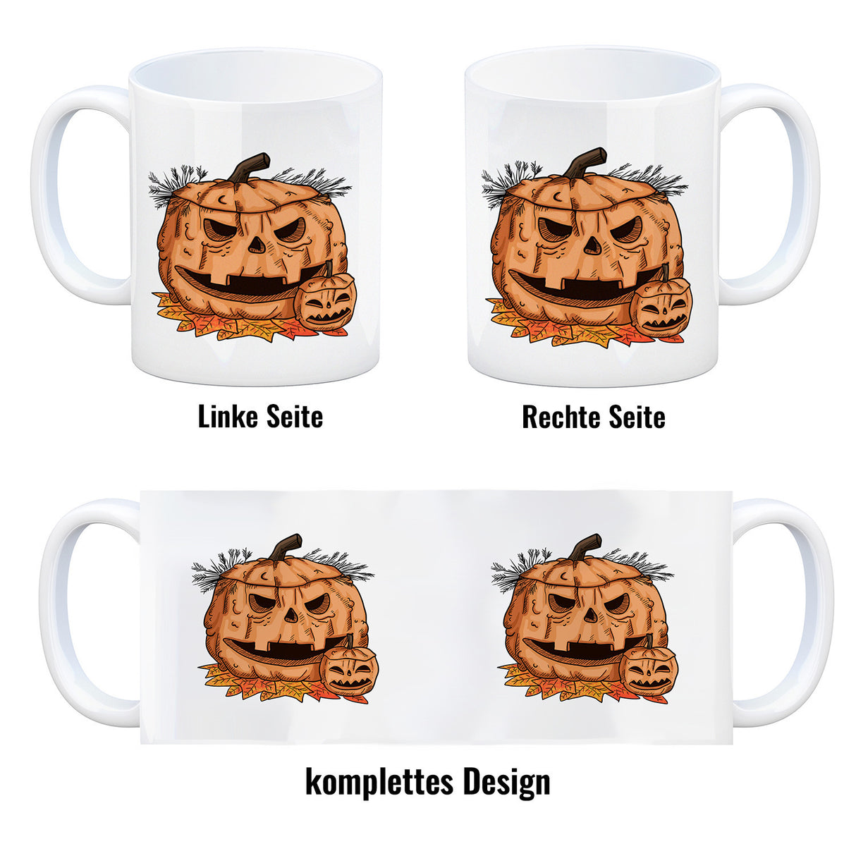 Herbstlicher Kürbiskopf Kaffeebecher