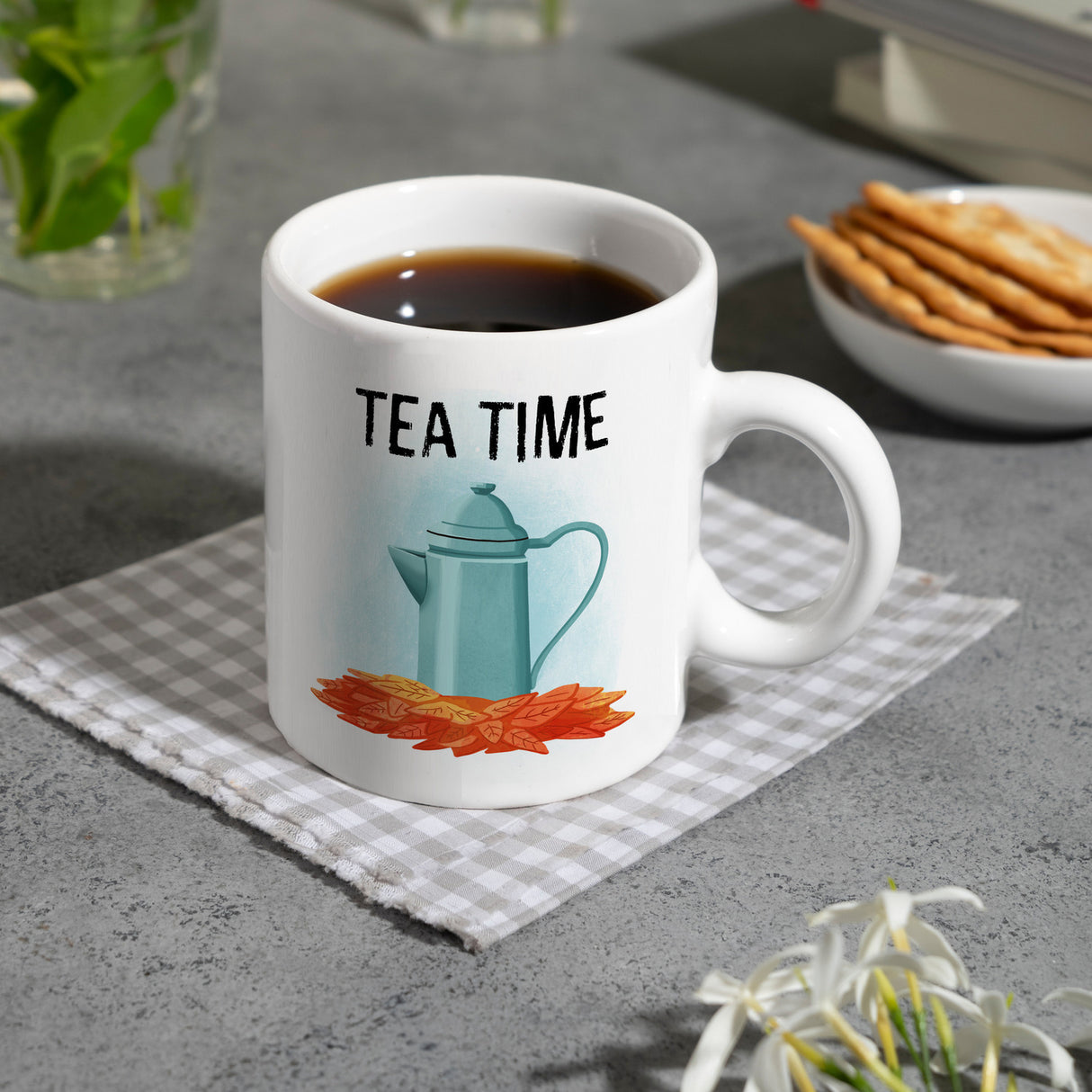 Tea Time Teekanne Kaffeebecher für den Herbst