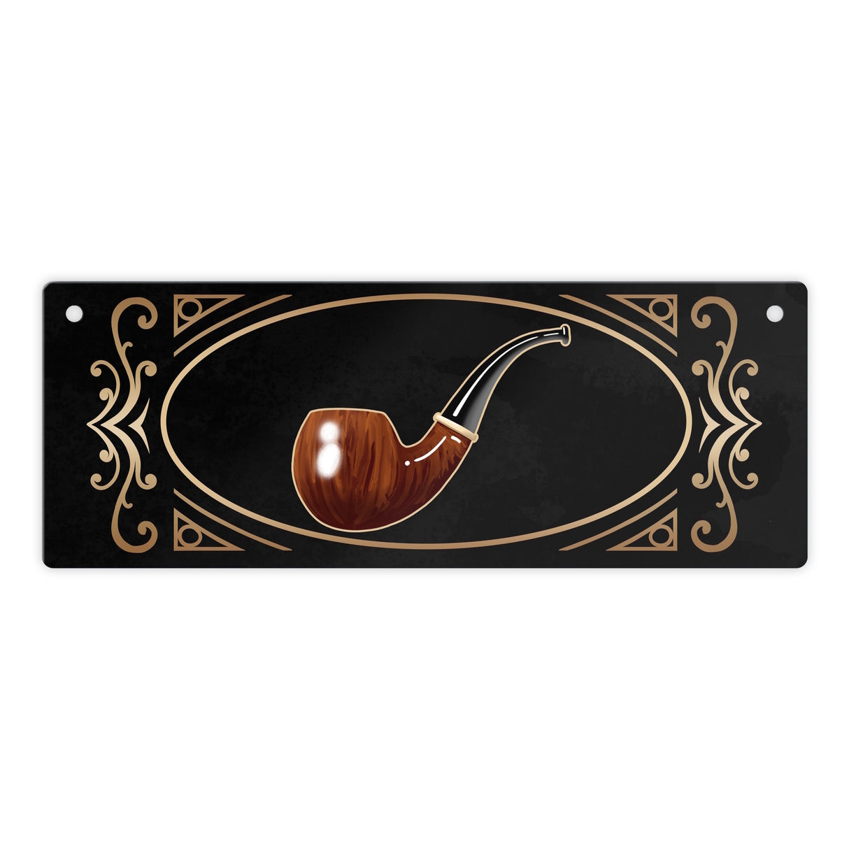 Raucherbereich Metallschild mit Pfeife in Retrooptik