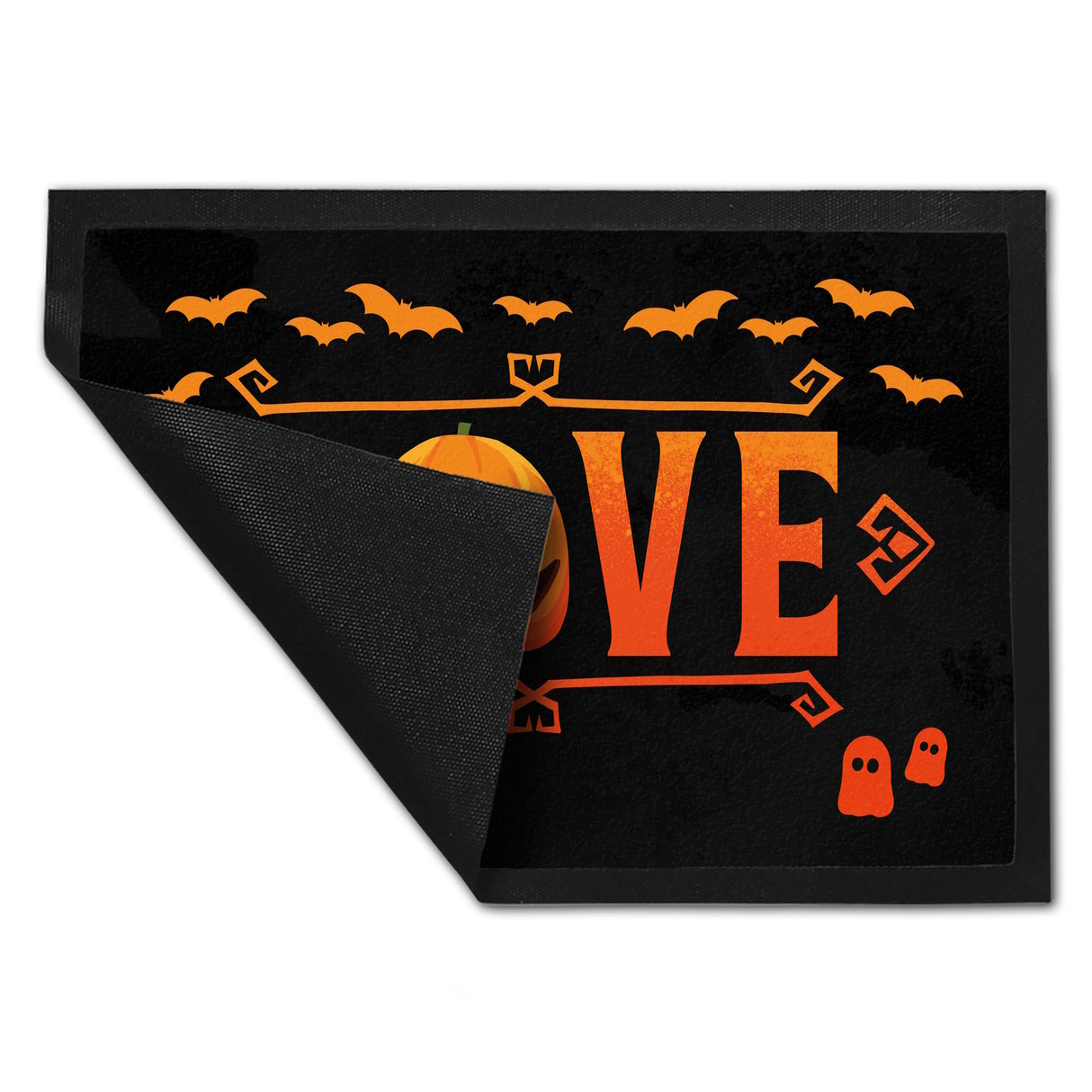Love Fußmatte für Halloween mit Kürbis