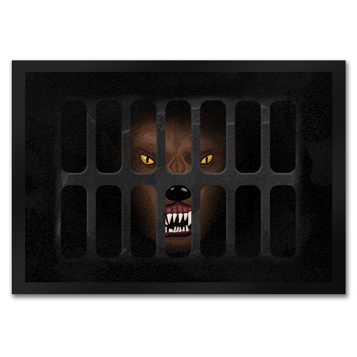 Schachtdeckel Horror Halloween Fußmatte mit Werwolfmotiv