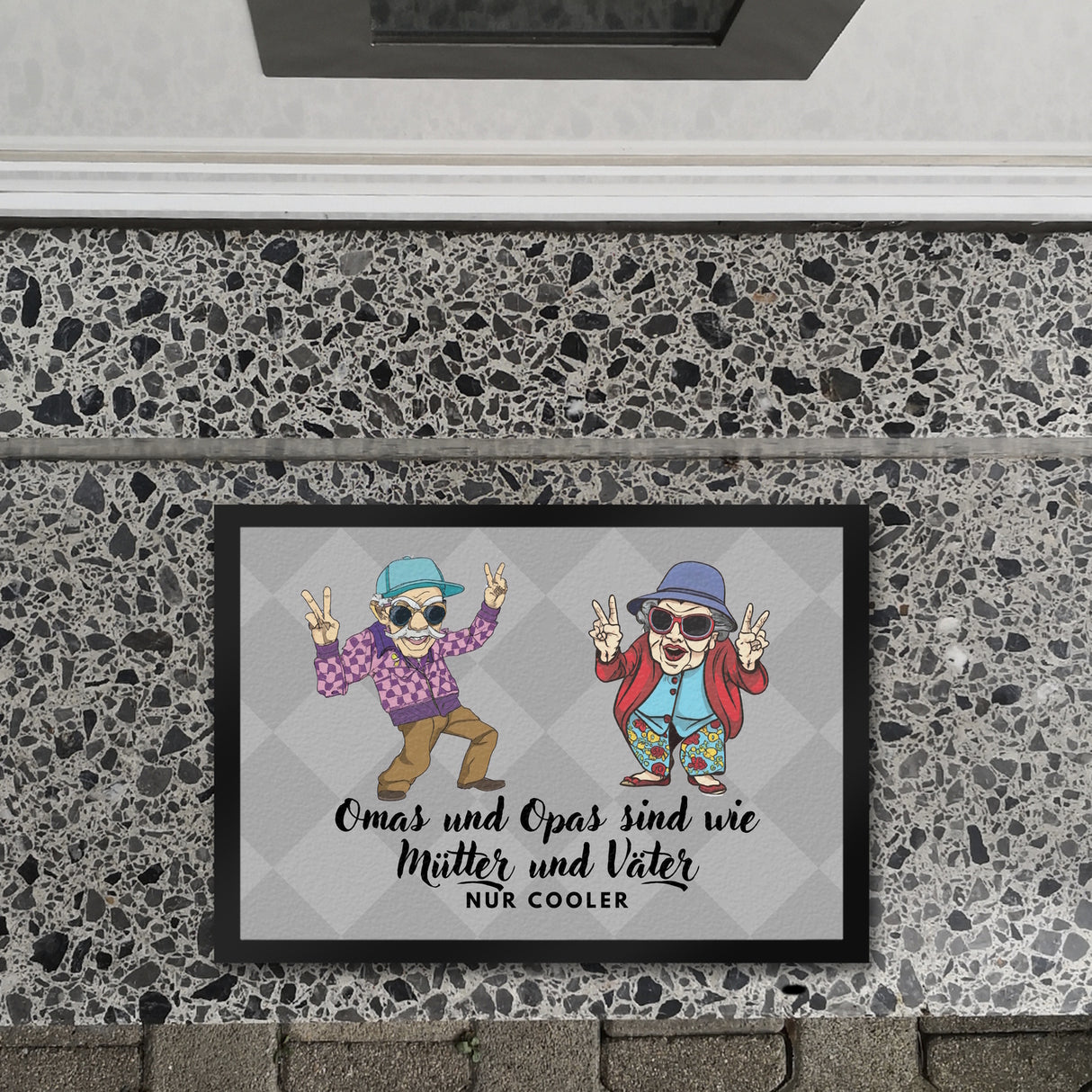 Omas und Opas sind wie Mütter und Väter nur cooler Fußmatte in 35x50 cm