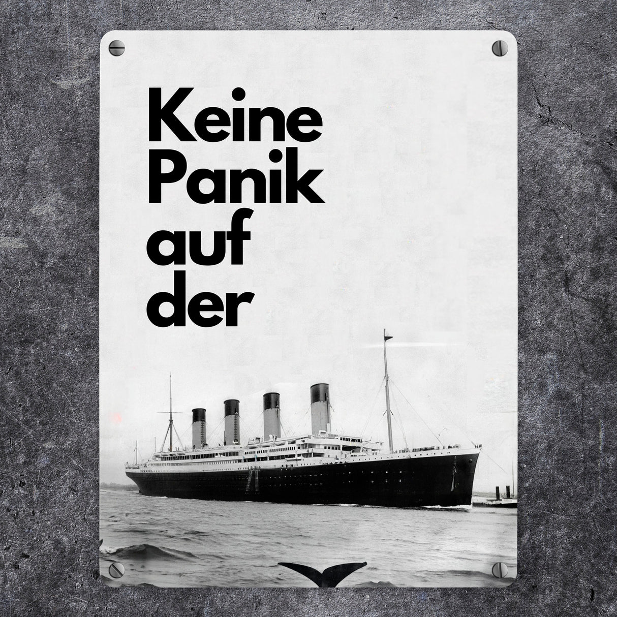 Keine Panik auf der... Metallschild in 15x20 cm mit Titanic-Motiv