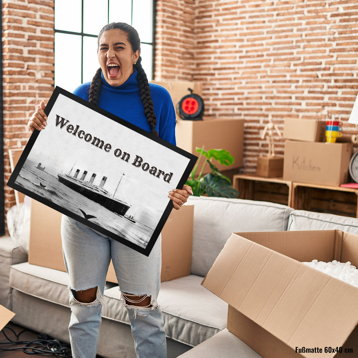 Welcome on Board Fußmatte in 35x50 cm mit Titanic-Motiv