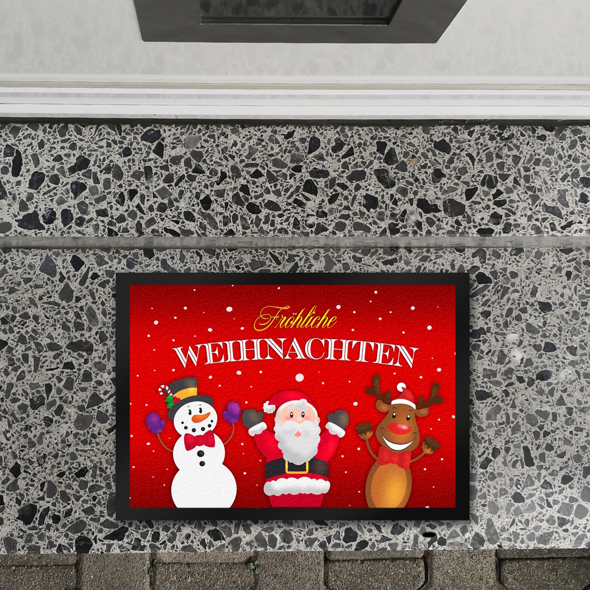 Fröhliche Weihnachten Weihnachtsfiguren Fußmatte