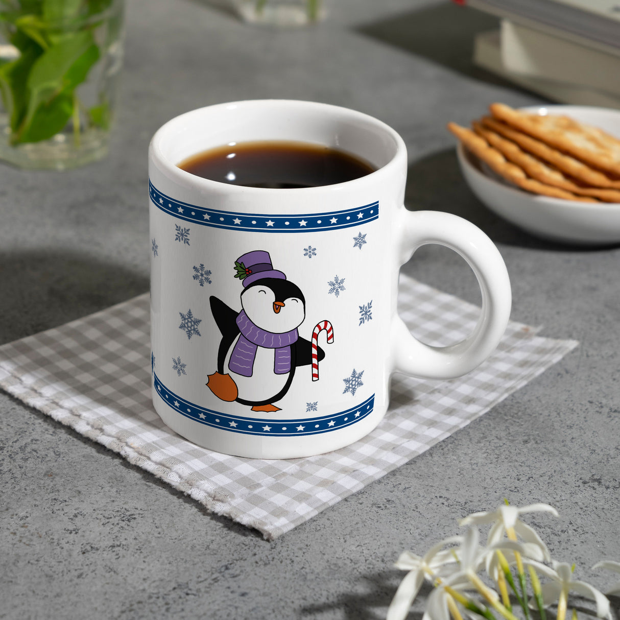 Tanzender Winter Pinguin Weihnachten Kaffeebecher